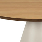 Soli Low Round Coffee Table in Oak/Grey 65x43cm - Price Crash Furniture