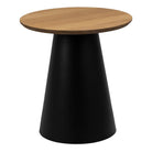 Soli Round Coffee Table in Oak/Black 45x48cm - Price Crash Furniture