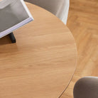 Soli Round Dining Table in Oak/Black 120x75cm - Price Crash Furniture