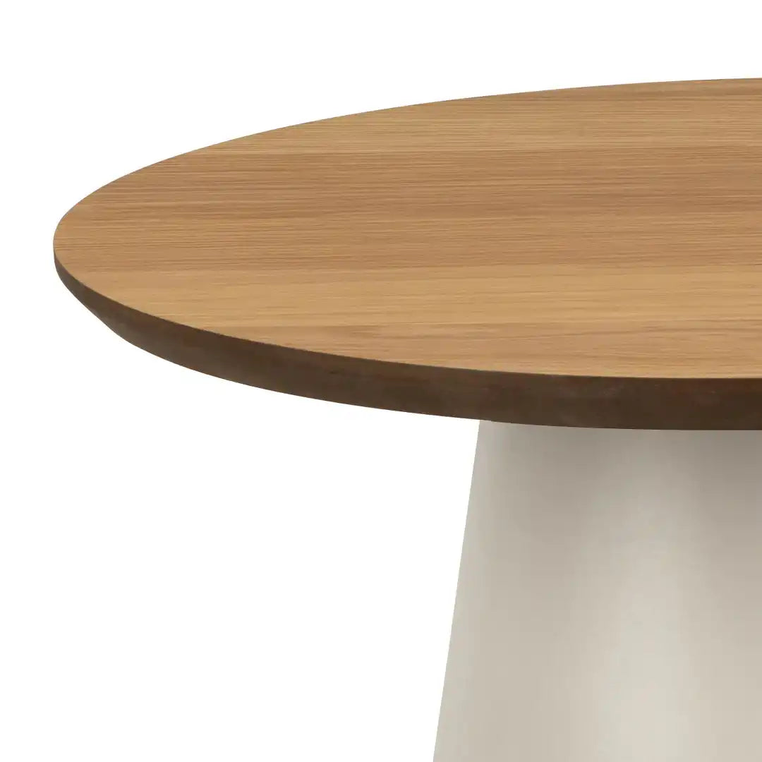Soli Round Coffee Table in Oak/Grey 45x48cm - Price Crash Furniture