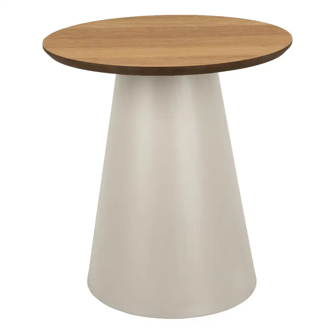 Soli Round Coffee Table in Oak/Grey 45x48cm - Price Crash Furniture