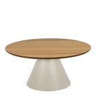Soli Round Coffee Table in Oak/Grey 85x40cm - Price Crash Furniture