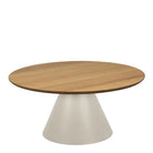Soli Round Coffee Table in Oak/Grey 85x40cm - Price Crash Furniture
