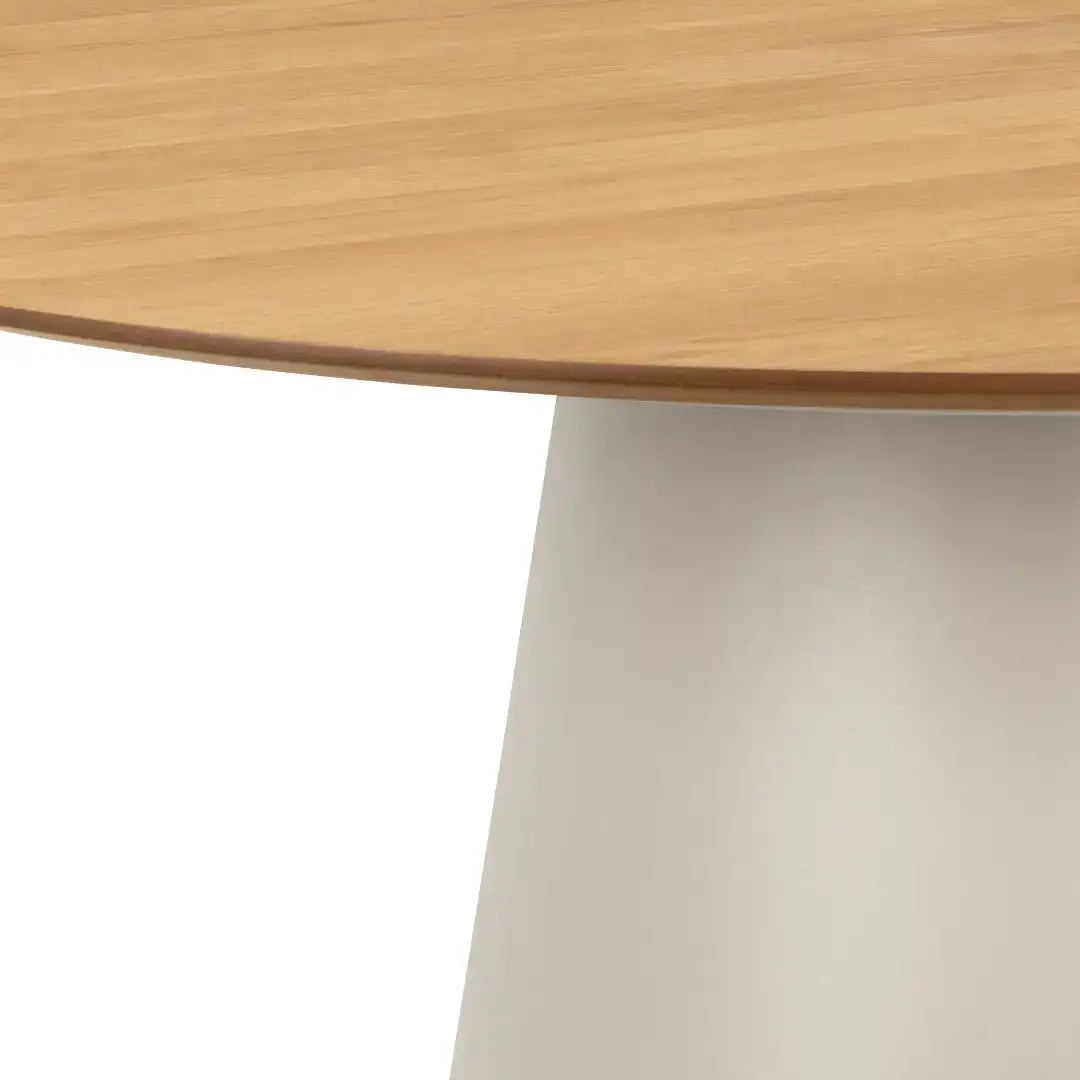 Soli Round Dining Table in Oak/Grey 120x75cm - Price Crash Furniture