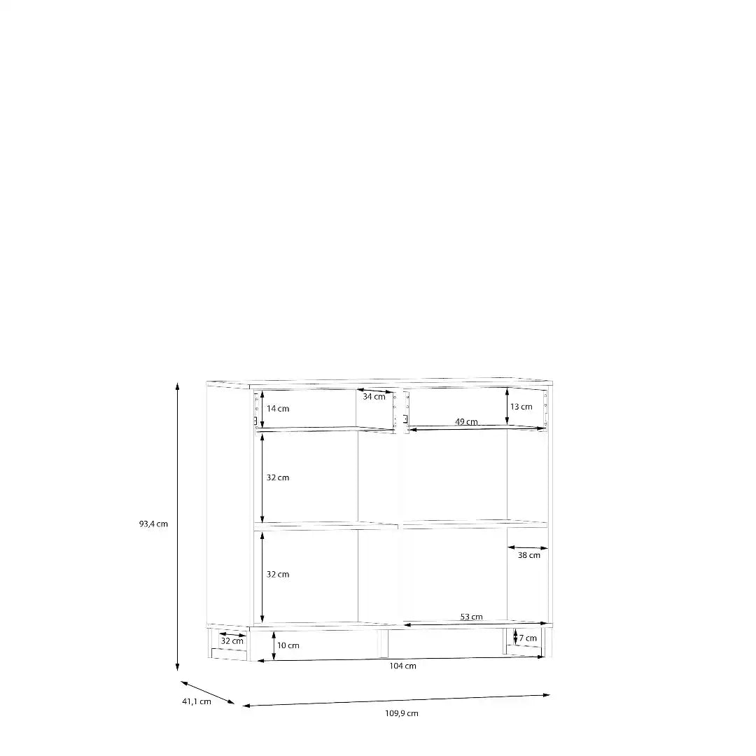 Sali 2 Door 2 Drawer Chest in Light Grey - Price Crash Furniture