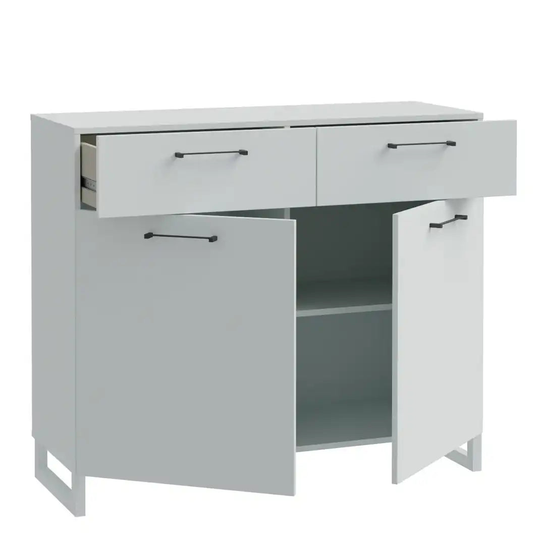 Sali 2 Door 2 Drawer Chest in Light Grey - Price Crash Furniture