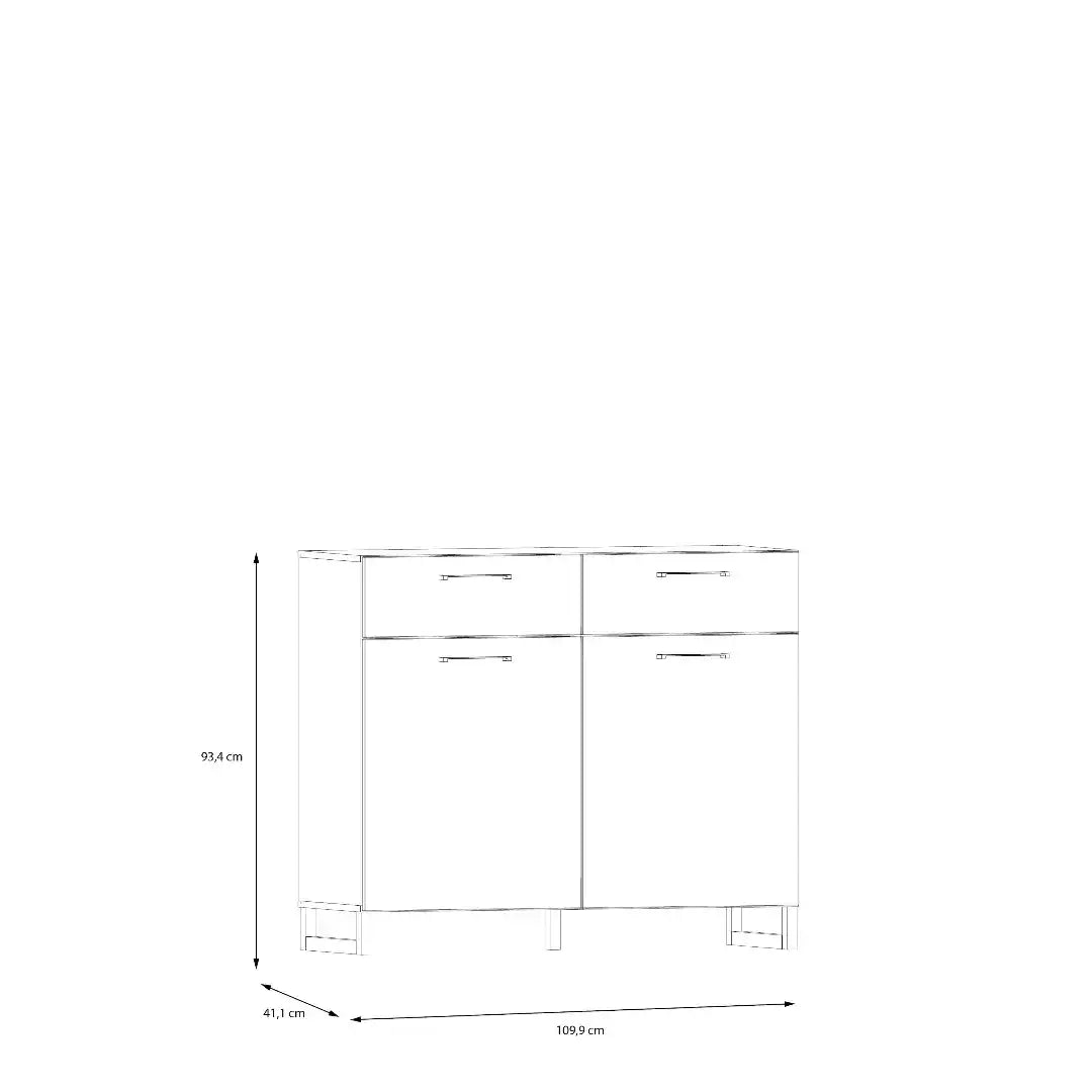 Sali 2 Door 2 Drawer Chest in Light Grey - Price Crash Furniture