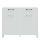 Sali 2 Door 2 Drawer Chest in Light Grey - Price Crash Furniture