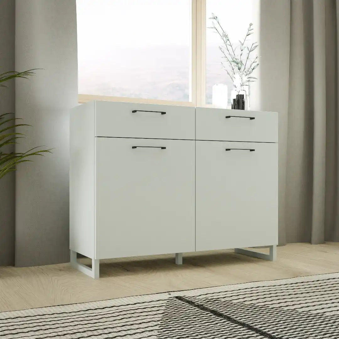 Sali 2 Door 2 Drawer Chest in Light Grey - Price Crash Furniture