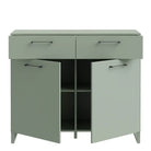 Sali 2 Door 2 Drawer Chest in Sage Green - Price Crash Furniture