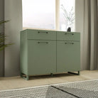 Sali 2 Door 2 Drawer Chest in Sage Green - Price Crash Furniture