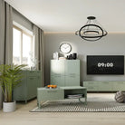 Sali 2 Door 2 Drawer Chest in Sage Green - Price Crash Furniture