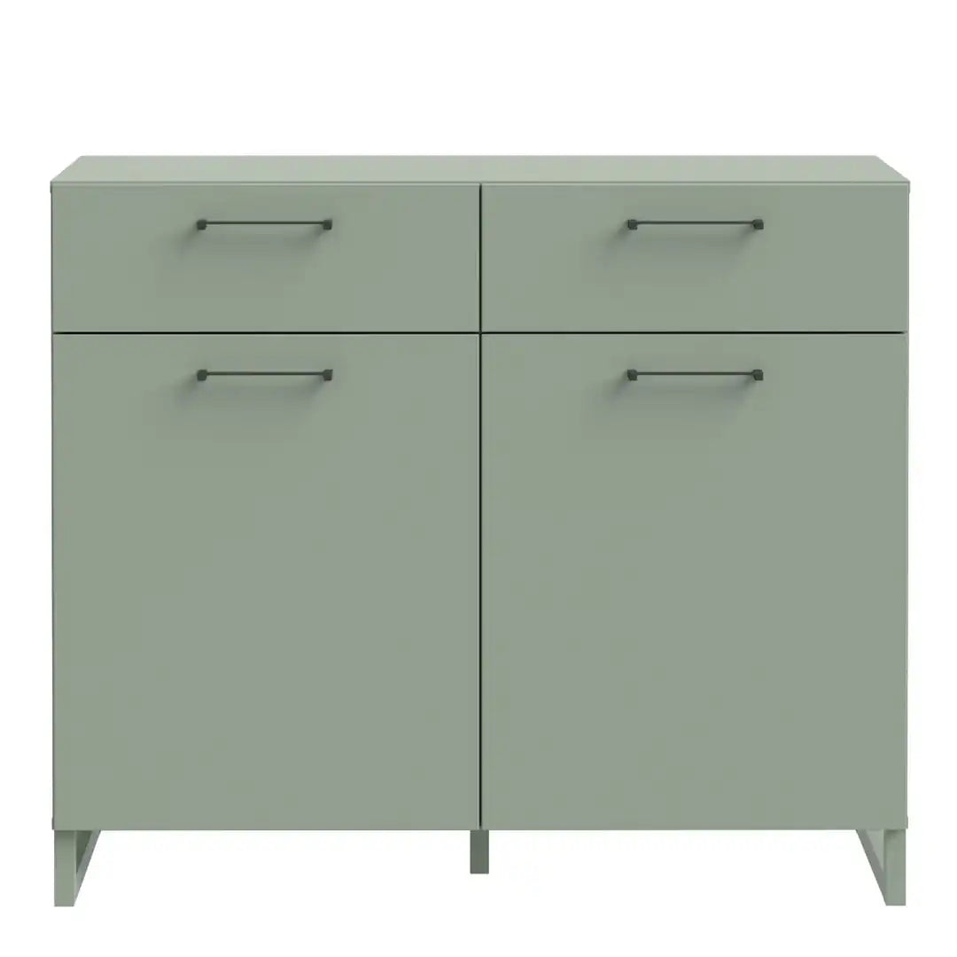 Sali 2 Door 2 Drawer Chest in Sage Green - Price Crash Furniture