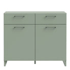 Sali 2 Door 2 Drawer Chest in Sage Green - Price Crash Furniture