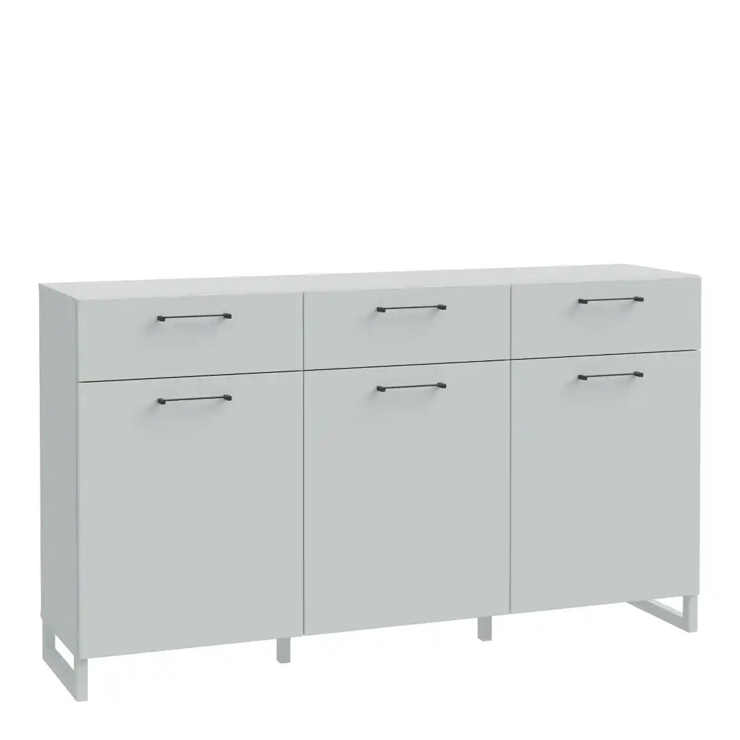 Sali 3 Door 3 Drawer Chest in Light Grey - Price Crash Furniture