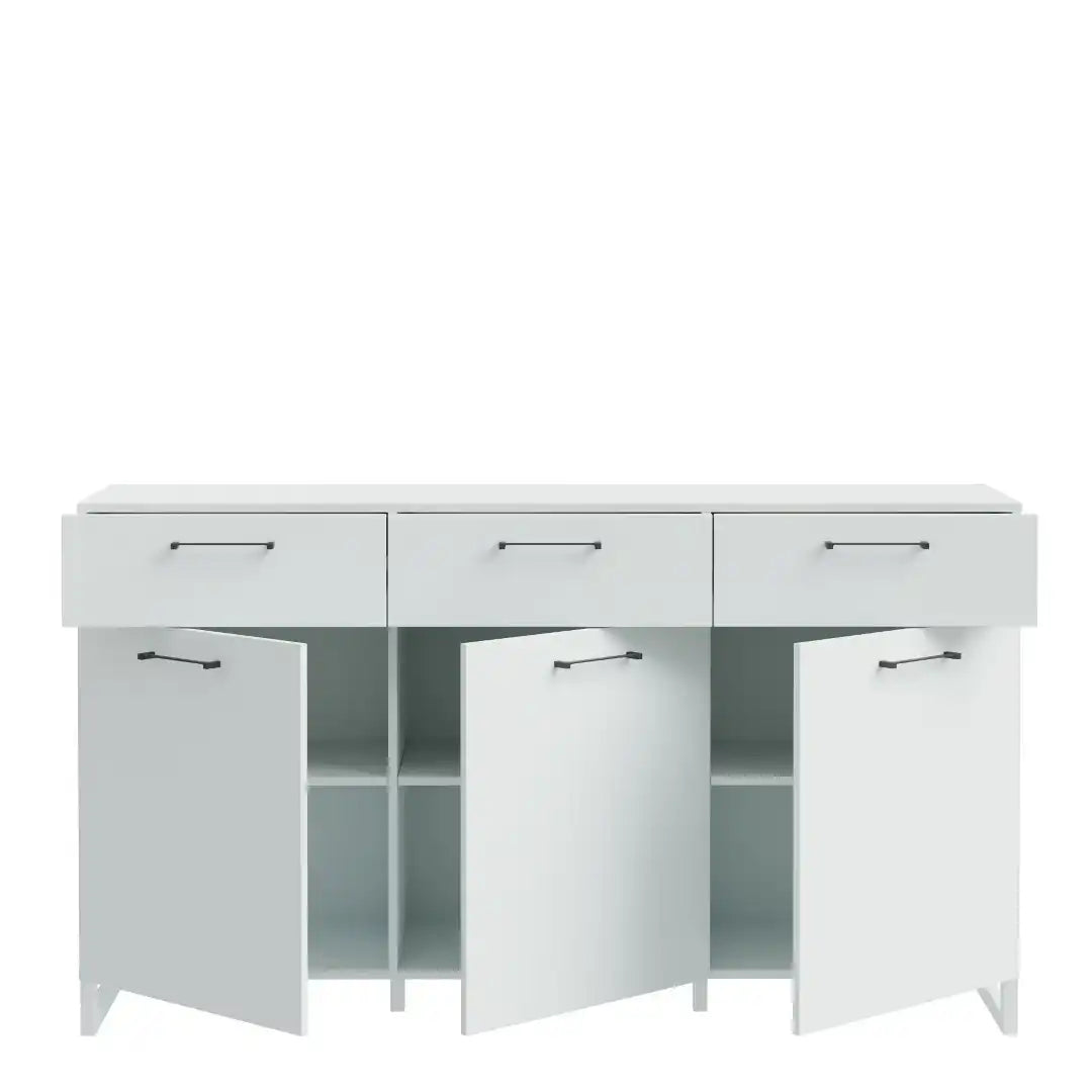 Sali 3 Door 3 Drawer Chest in Light Grey - Price Crash Furniture