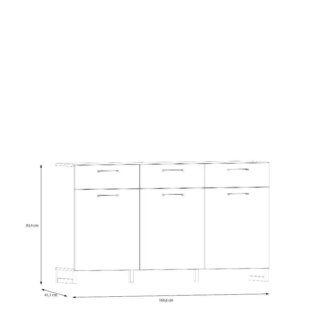 Sali 3 Door 3 Drawer Chest in Sage Green - Price Crash Furniture