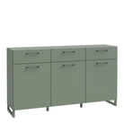Sali 3 Door 3 Drawer Chest in Sage Green - Price Crash Furniture
