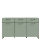 Sali 3 Door 3 Drawer Chest in Sage Green - Price Crash Furniture