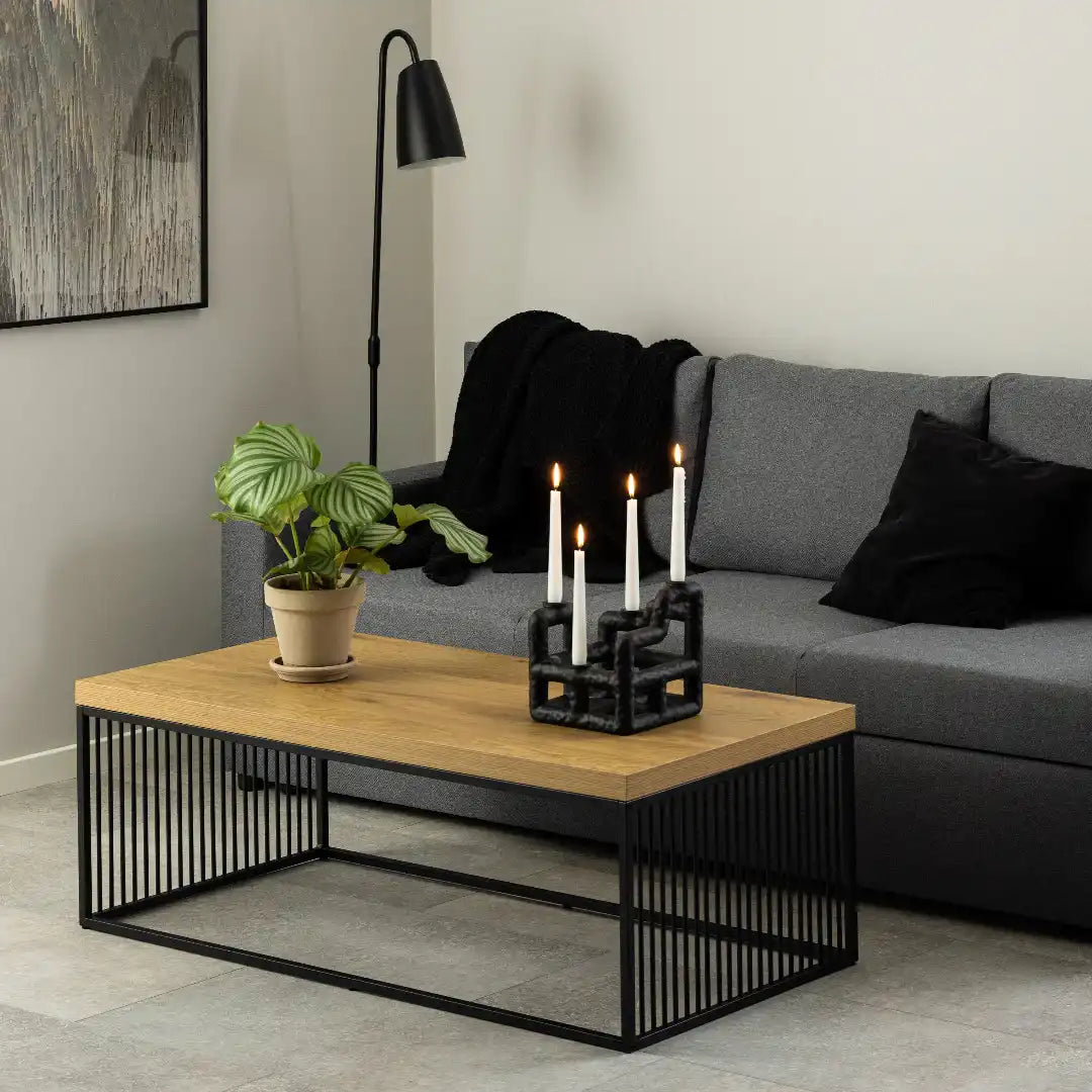 Strington Coffee Table in Black and Oak - Price Crash Furniture