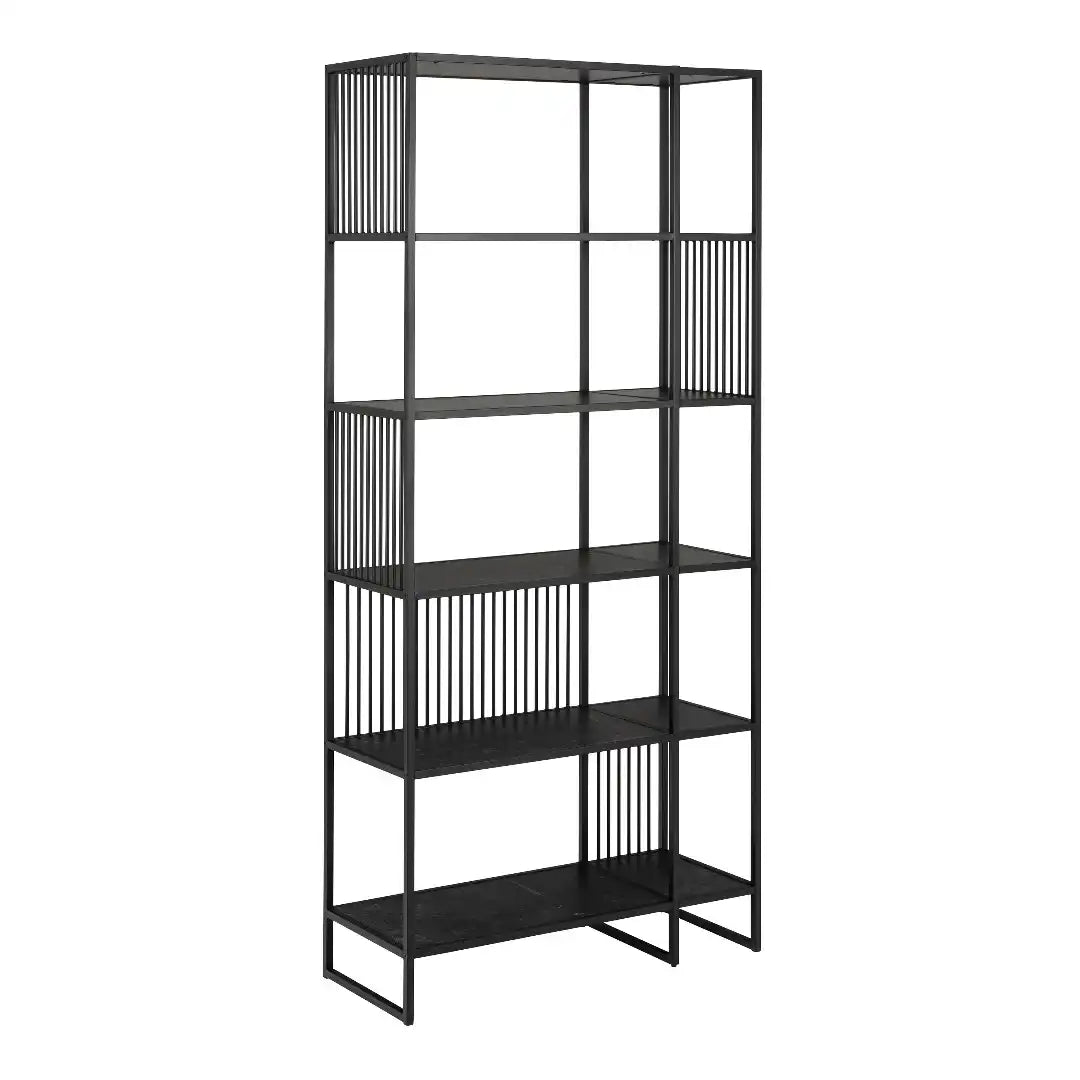 Strington Bookcase with 5 Shelves in Black - Price Crash Furniture
