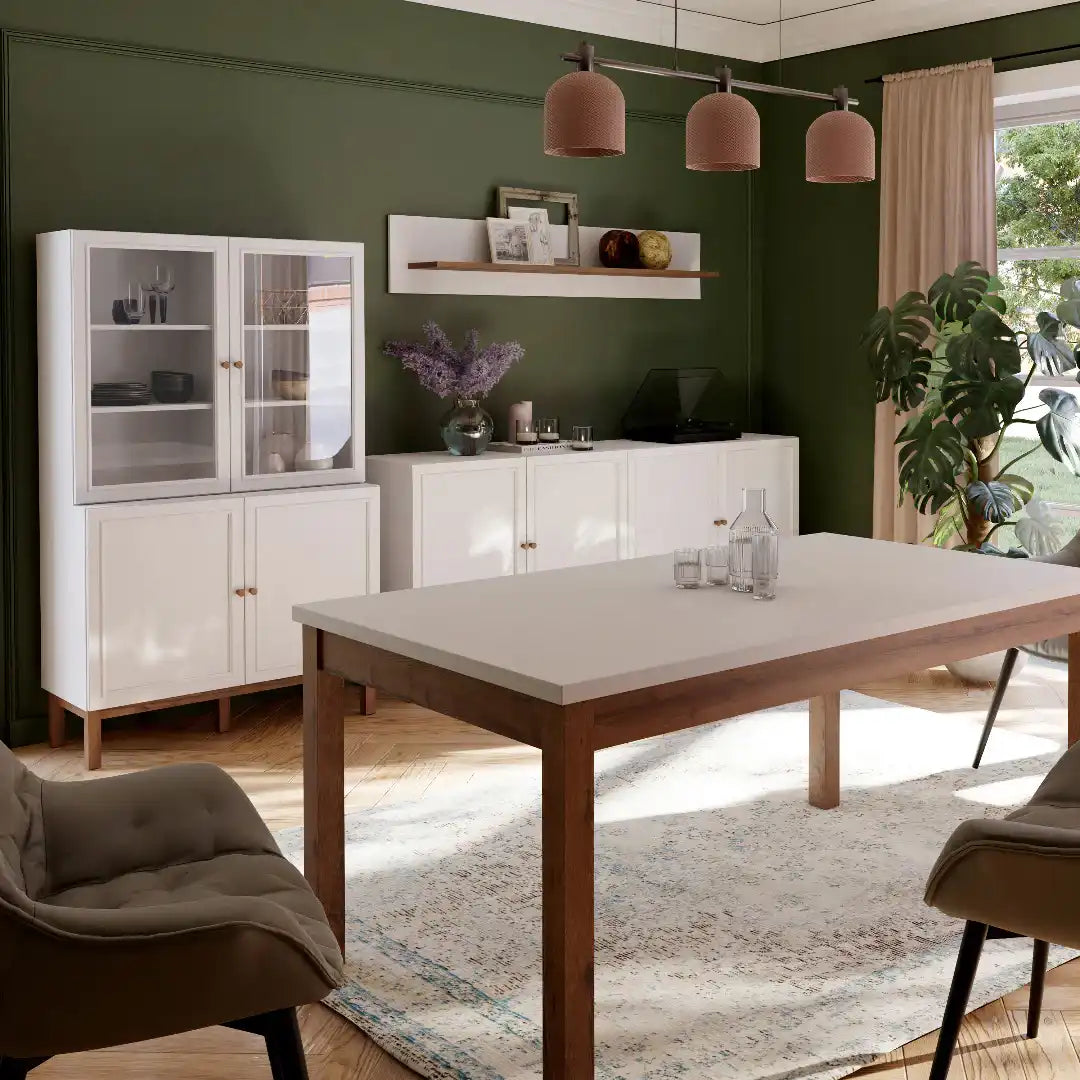 Wensley Wall Shelf in Light Grey and Oak - Price Crash Furniture