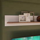 Wensley Wall Shelf in Light Grey and Oak - Price Crash Furniture