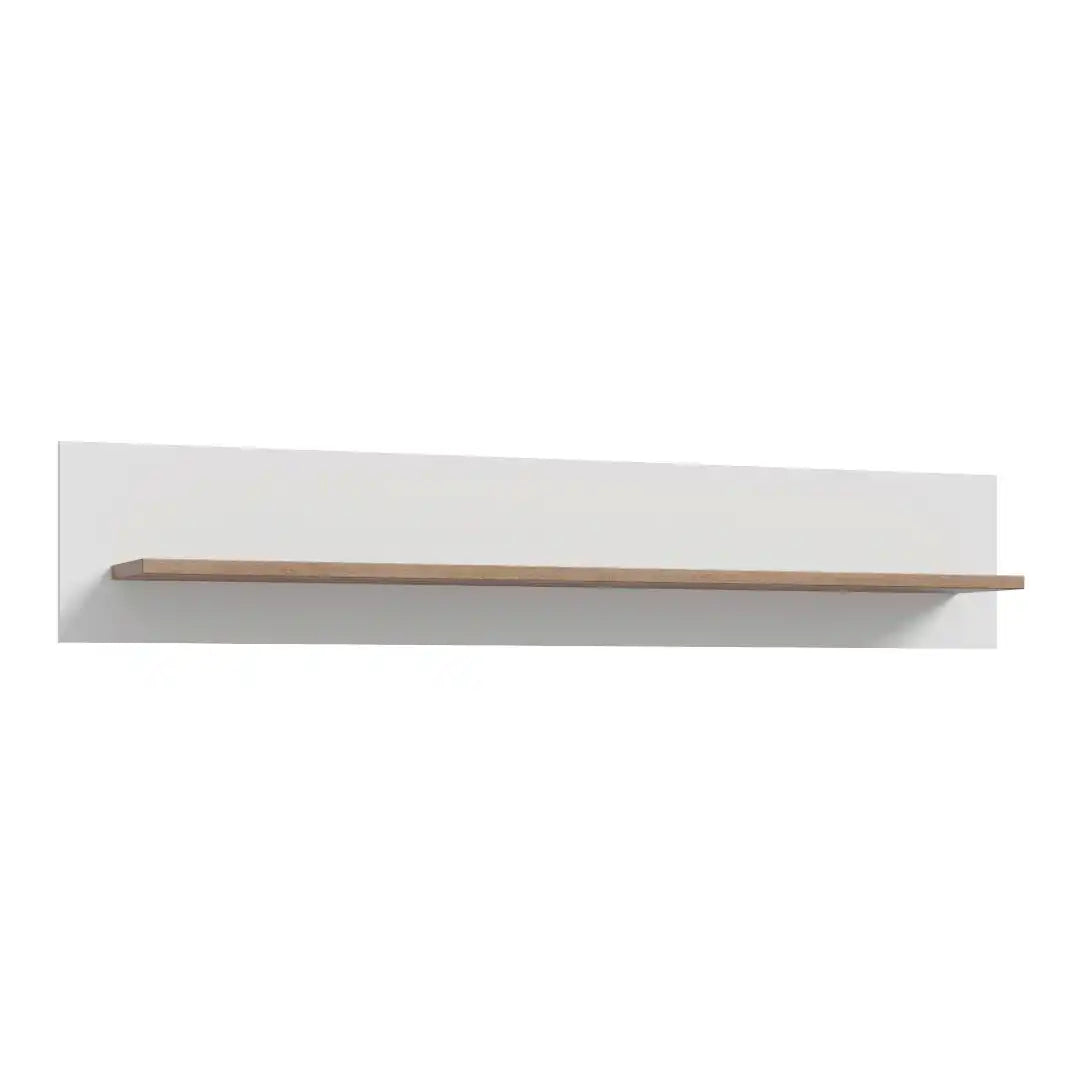 Wensley Wall Shelf in Light Grey and Oak - Price Crash Furniture