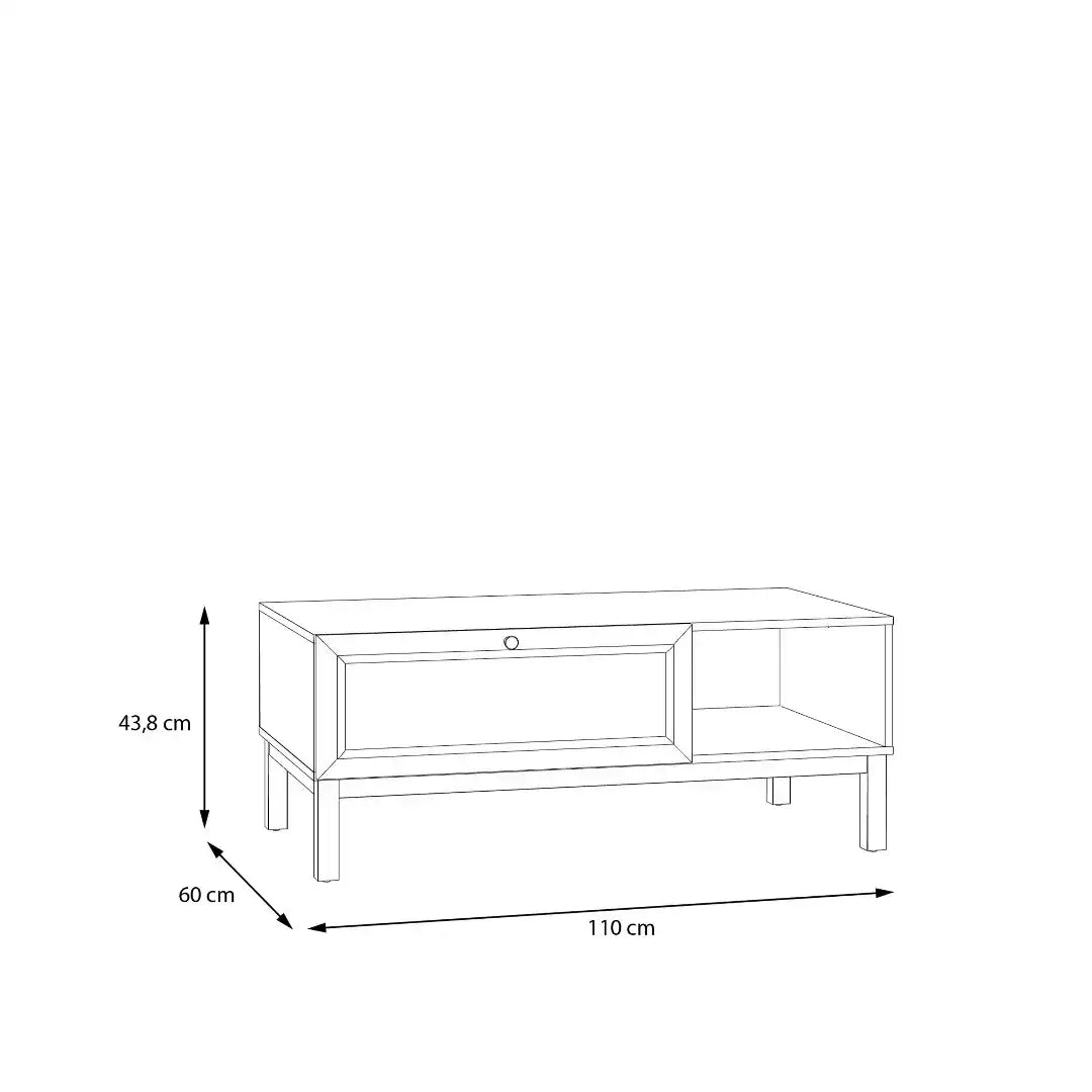 Wensley 1 Drawer Coffee Table in Light Grey and Oak - Price Crash Furniture