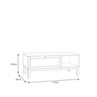 Wensley 1 Drawer Coffee Table in Light Grey and Oak - Price Crash Furniture