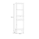 Wensley Display Cabinet with 1 Door 1 Drawer and 1 Glass Door in Light Grey and Oak - Price Crash Furniture