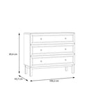 Wensley 3 Drawer Chest in Light Grey and Oak - Price Crash Furniture