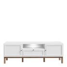 Wensley 2 Door 1 Drawer TV Unit in Light Grey and Oak inc LED Lighting - Price Crash Furniture