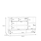 Wensley 3 Door 1 Drawer Sideboard in Light Grey and Oak - Price Crash Furniture
