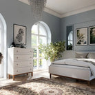 Wensley 4 Drawer Chest in Light Grey and Oak - Price Crash Furniture