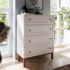 Wensley 4 Drawer Chest in Light Grey and Oak - Price Crash Furniture