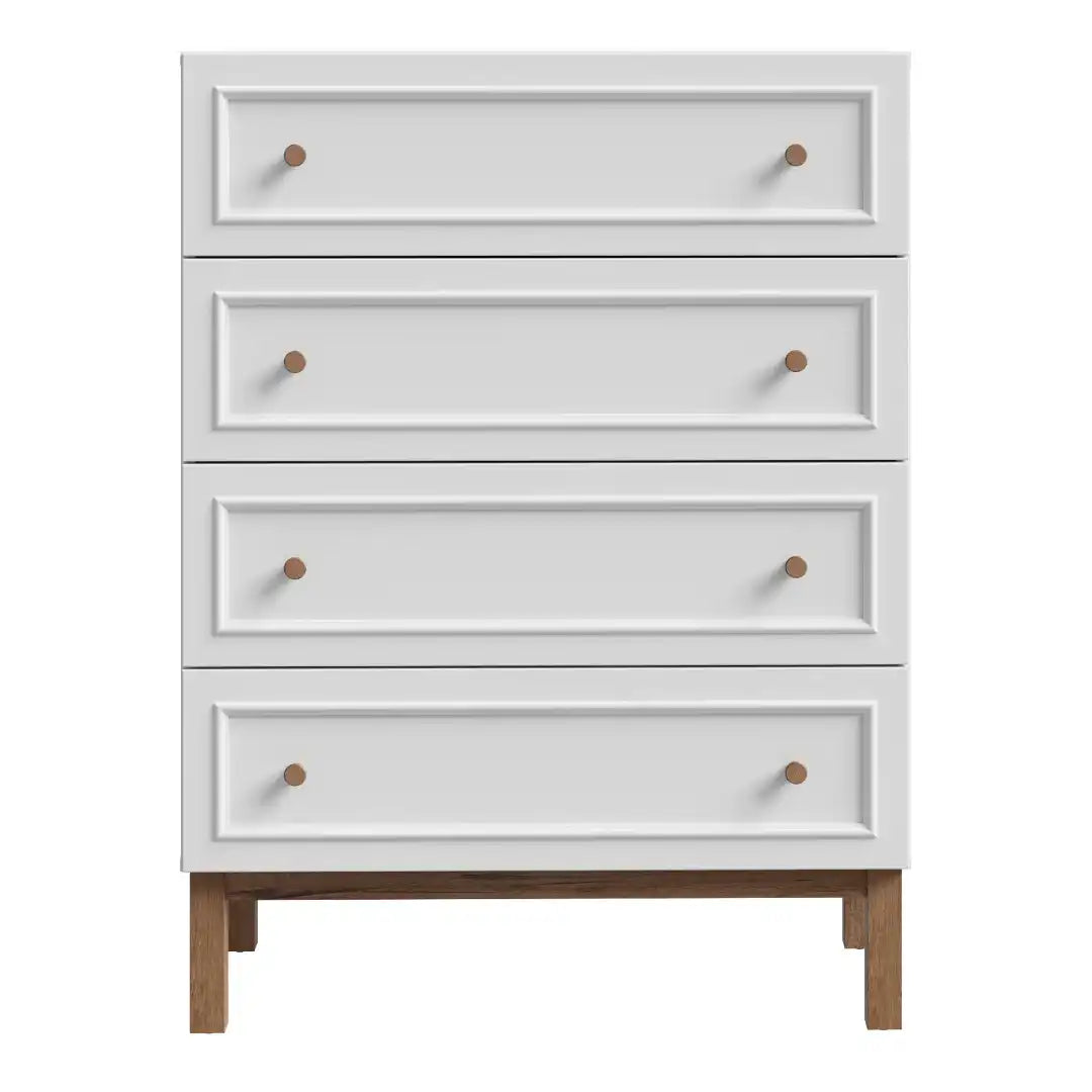 Wensley 4 Drawer Chest in Light Grey and Oak - Price Crash Furniture