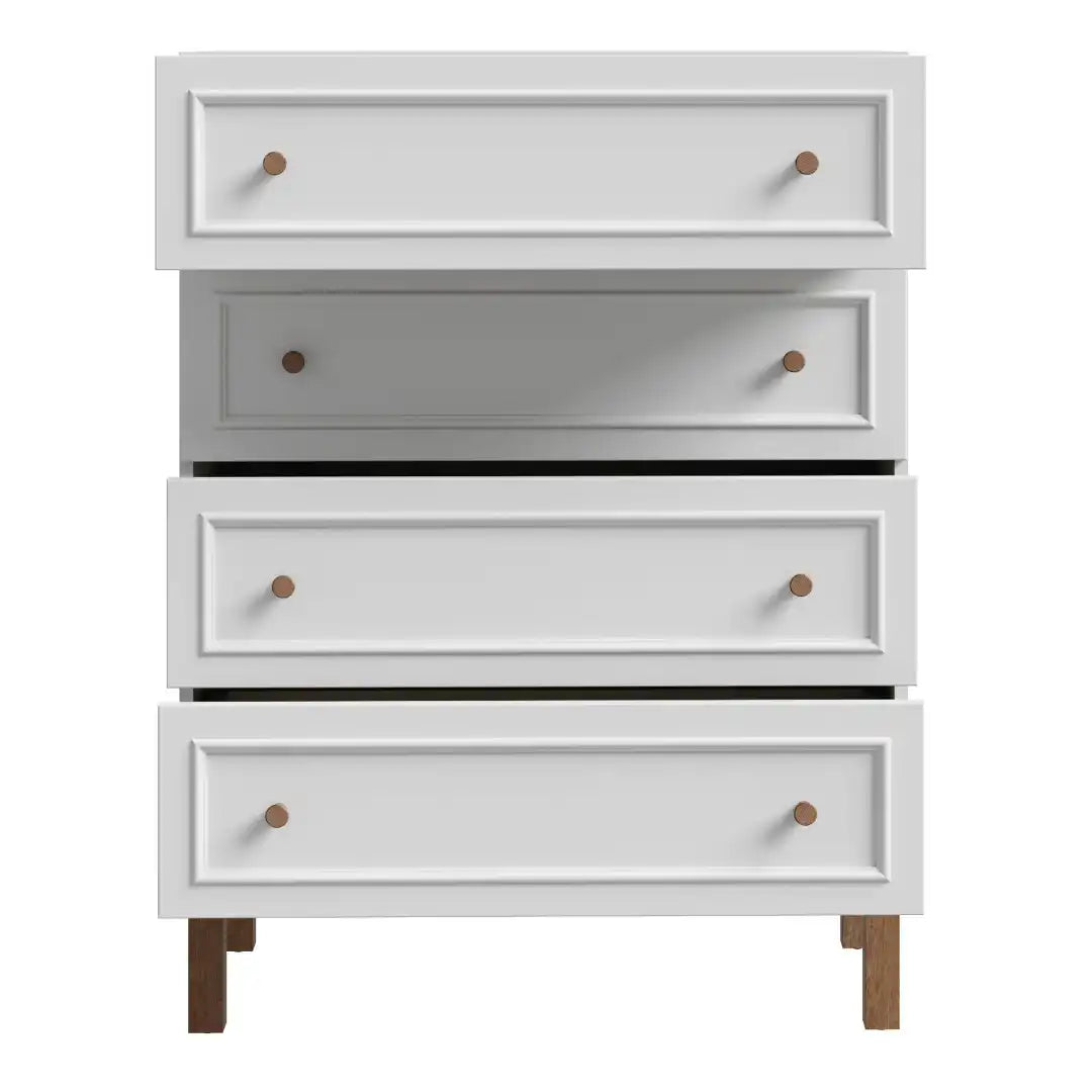 Wensley 4 Drawer Chest in Light Grey and Oak - Price Crash Furniture