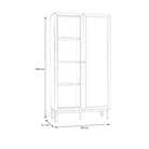 Wensley Display Cabinet with 1 Door and 1 Glass Door in Light Grey and Oak - Price Crash Furniture