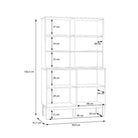 Wensley Display Cabinet with 2 Doors and 2 Glass Doors in Light Grey and Oak - Price Crash Furniture