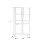 Wensley Display Cabinet with 2 Doors 2 Drawers and 2 Glass Doors in Light Grey and Oak - Price Crash Furniture