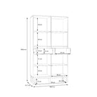 Wensley Display Cabinet with 2 Doors 2 Drawers and 2 Glass Doors in Light Grey and Oak - Price Crash Furniture