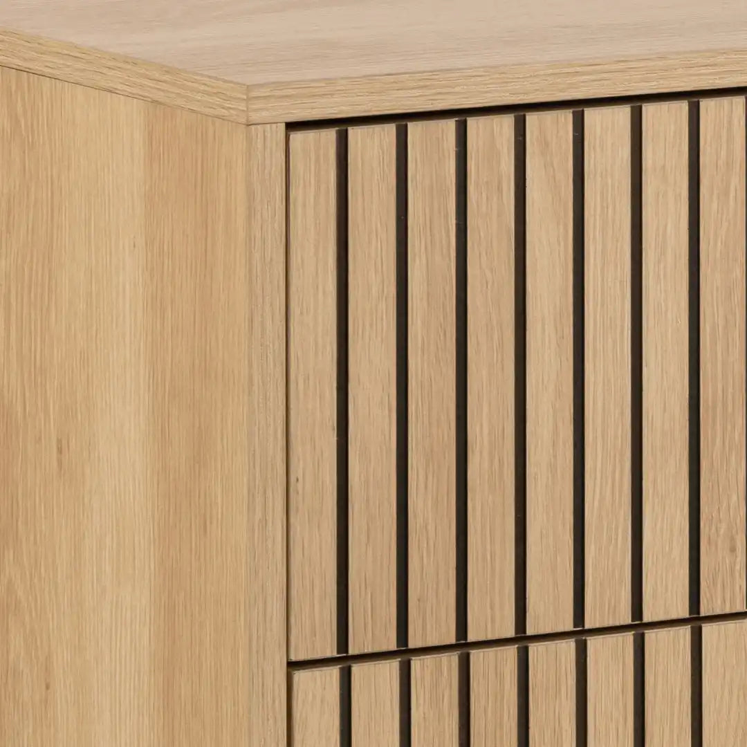 Albany Chest of 3 Drawers in Oak/Black Legs - Price Crash Furniture