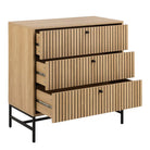 Albany Chest of 3 Drawers in Oak/Black Legs - Price Crash Furniture