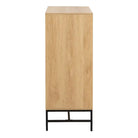 Albany Chest of 4 Drawers in Oak/Black Legs - Price Crash Furniture