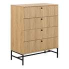 Albany Chest of 4 Drawers in Oak/Black Legs - Price Crash Furniture