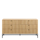 Albany Wide Chest of 6 Drawers in Oak/Black Legs - Price Crash Furniture