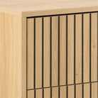 Albany Wide Chest of 6 Drawers in Oak/Black Legs - Price Crash Furniture