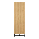 Albany Wardrobe 4 Doors in Black/Oak - Price Crash Furniture