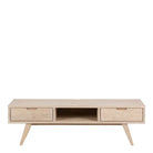 A-Line TV Unit with 2 Drawers in White Oak - Price Crash Furniture